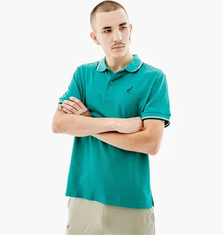 Поло мужское AUSTRALIAN Two-Stripes Polo Tech Pique R-Fit Turquoise LSUPO0006-913A