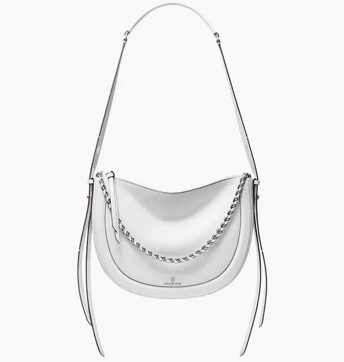 Сумка женская Michael Kors Jagger Large Pebbled Leather Messenger Bag White 30S0S1JM9L-OPTIC-WHITE-8448