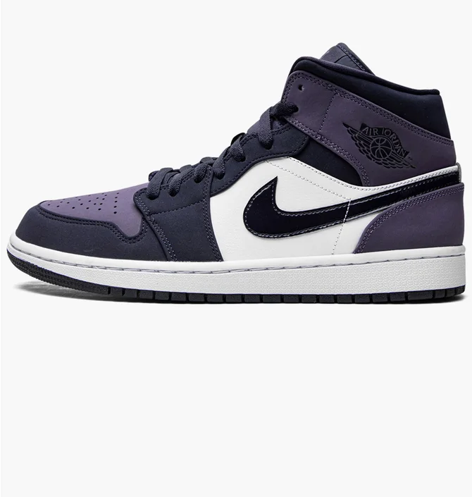 Кроссовки мужские Air Jordan 1 Mid Blue/Violet 554724-445