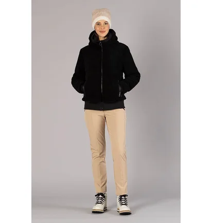 Куртка женская CMP Jacket Fix Hood Teddy Fur Black 34K2906-U901