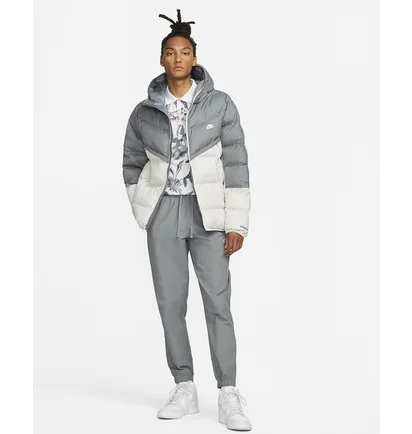 Куртка чоловіча Nike M Nk Sf Wr Pl-Fld Hd Jkt Grey/White Dr9605-084
