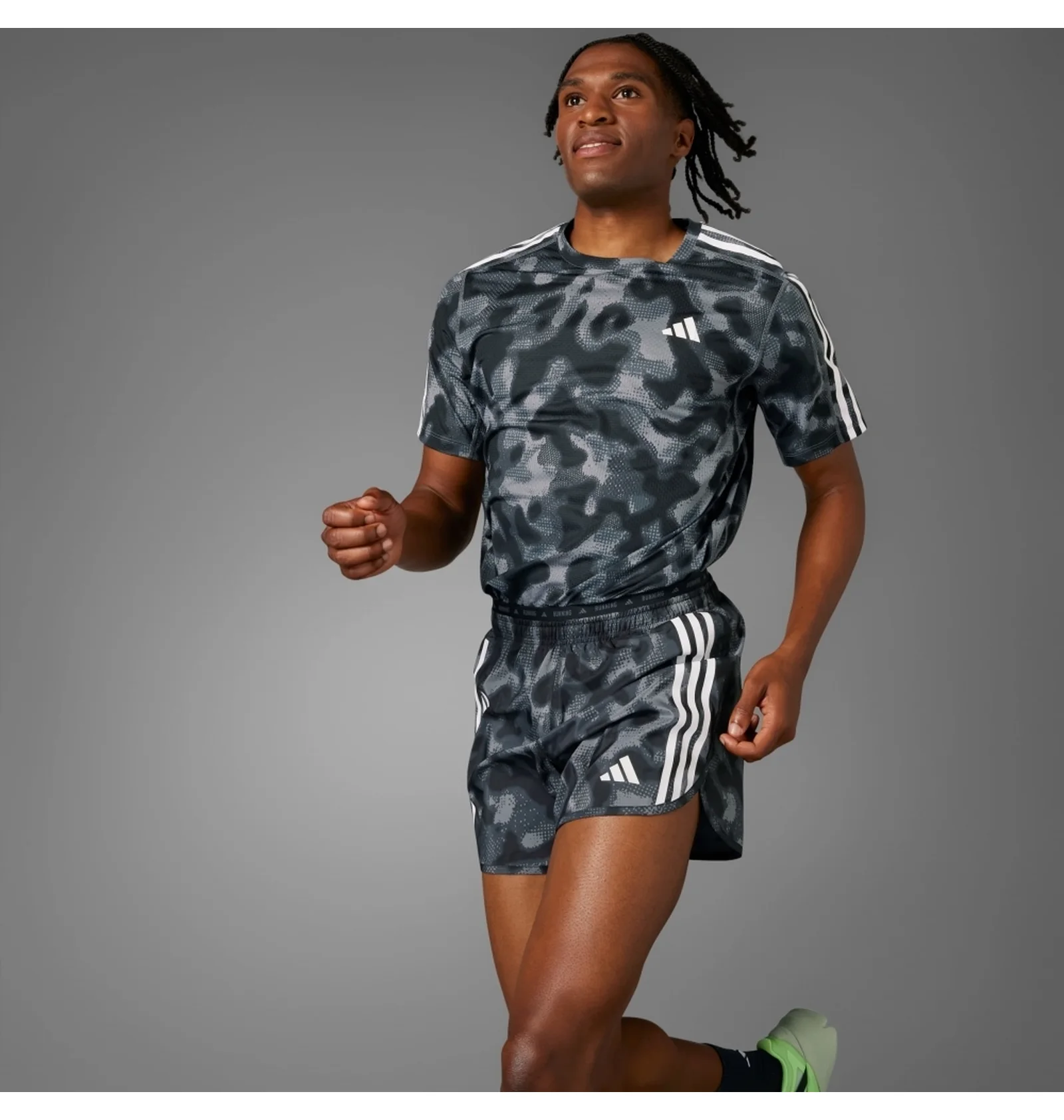ᐉ Шорти чоловічі Adidas Own The Run 3-Stripes Allover Print Grey