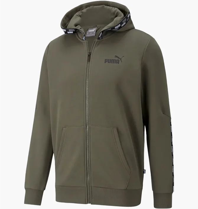 Толстовка мужская Puma Power Full-Zip Hoodie Olive 589396-44