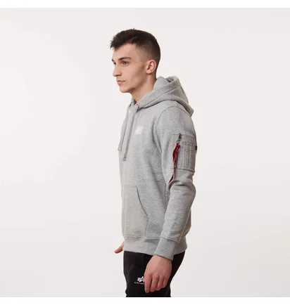 Худи мужское Alpha Industries Hooded Sweatshirt Grey 136335-17