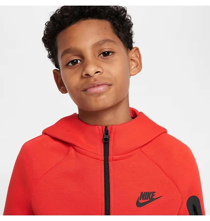 Толстовка детская Nike Sportswear Tech Fleece Red/Black HV5867-011