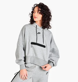 Худи женское Nike Sportswear Tech Fleece Over-Oversized Cropped Pullover Hoodie Grey Dr4973-063