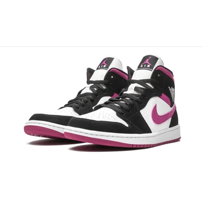Кроссовки женские Air Jordan 1 Mid W White/Black BQ6472-005