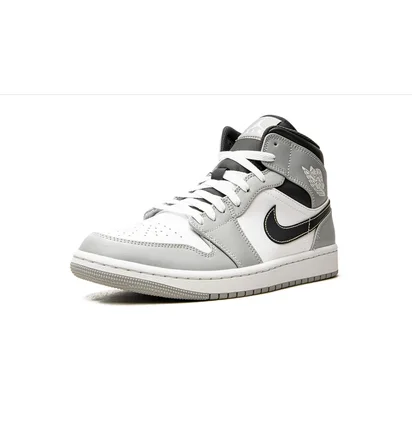 Кроссовки мужские Air Jordan 1 Mid White/Grey 554724-078