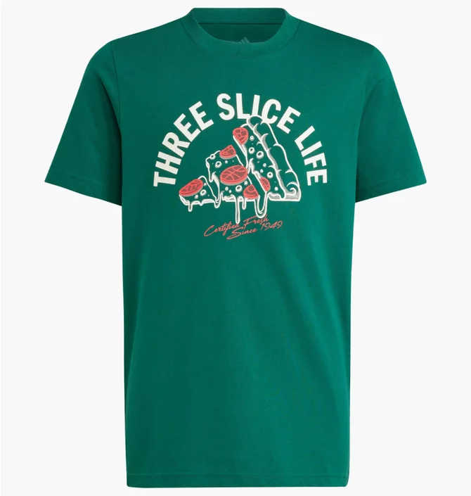 Футболка дитяча Adidas Lounge Pizza Graphic Tee Green JI6676