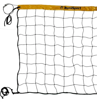 Сетка для волейбола RomiSport Volleyball Net Basic 2,7 Мм, 9,5 М. Black/Yellow SIA000096