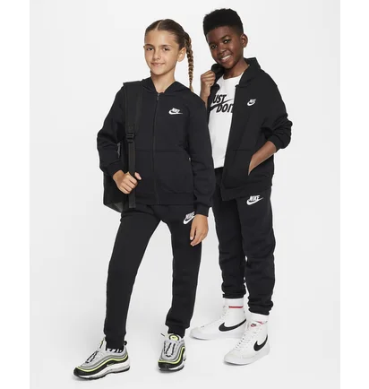 Толстовка дитяча Nike Club Fleece Older French Terry Full-Zip Hoodie Black FD3017-010