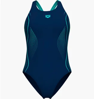 Купальник женский Arena Grid Swimsuit V Back Graphic Blue 010263-780