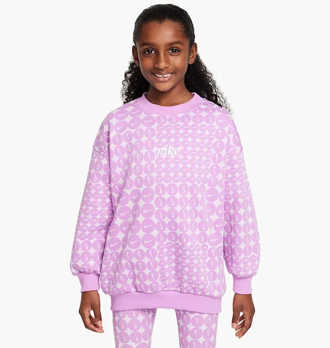 Свитшот детский Nike Sportswear Club Fleece Oversized Crew-Neck Pink HF8209-532