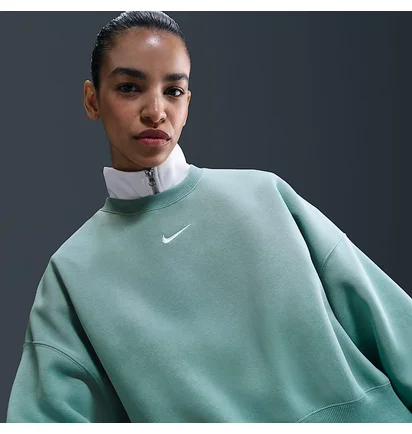 Свитшот женский Nike Style Flc Crew Oos Green DQ5761-017