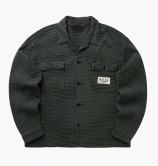 Сорочка чоловіча Brain Dead Waffle Black BDF24T220039979BR15