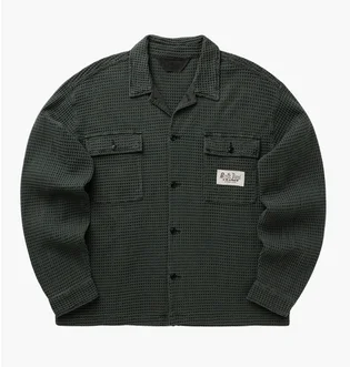 Сорочка чоловіча Brain Dead Waffle Black BDF24T220039979BR15