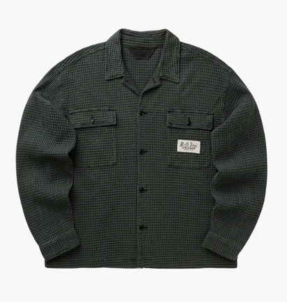 Сорочка чоловіча Brain Dead Waffle Black BDF24T220039979BR15
