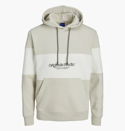 Худи мужское Jack & Jones Jorlakewood Bf Ln Beige 12246802-MOONBEAM