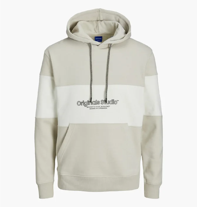 Худи мужское Jack & Jones Jorlakewood Bf Ln Beige 12246802-MOONBEAM