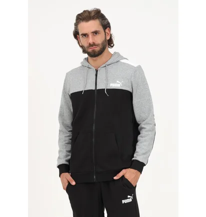 Спортивный костюм мужской Puma Tracksuit Ess+ Hooded Colorblock Black/Grey 670037-01
