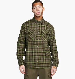 Рубашка унисекс Nike Sb Long-Sleeve Flannel Skate Button-Up Shirt Olive FN2567-222