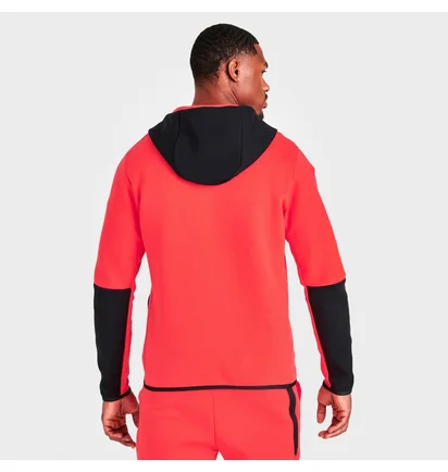 Толстовка чоловіча Nike Sportswear Tech Fleece Taped Full-Zip Hoodie Red/Black Dv0537-696