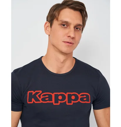 Футболка мужская Kappa Mezza Manica Girocollo Con Stampa Logo Pet Blue K1335-BLUNAVY