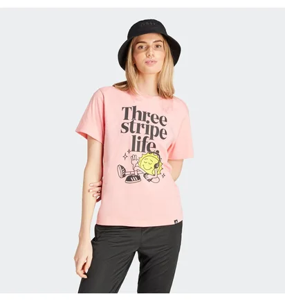 Футболка жіноча Adidas Playera Positivity Estampada Peach IX6456