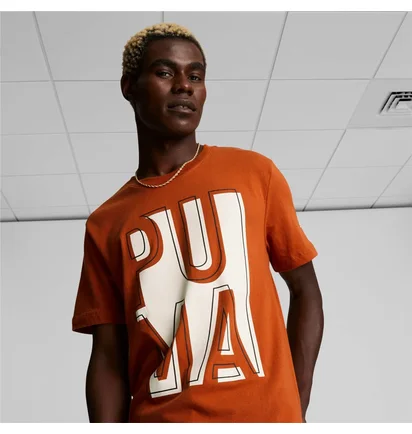 Футболка мужская Puma Outside The Box Logo Tee Orange 674615-64