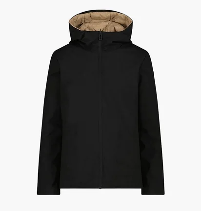 Куртка женская CMP Reverse Fix Hood Feel Black/Beige 35K3586-U901