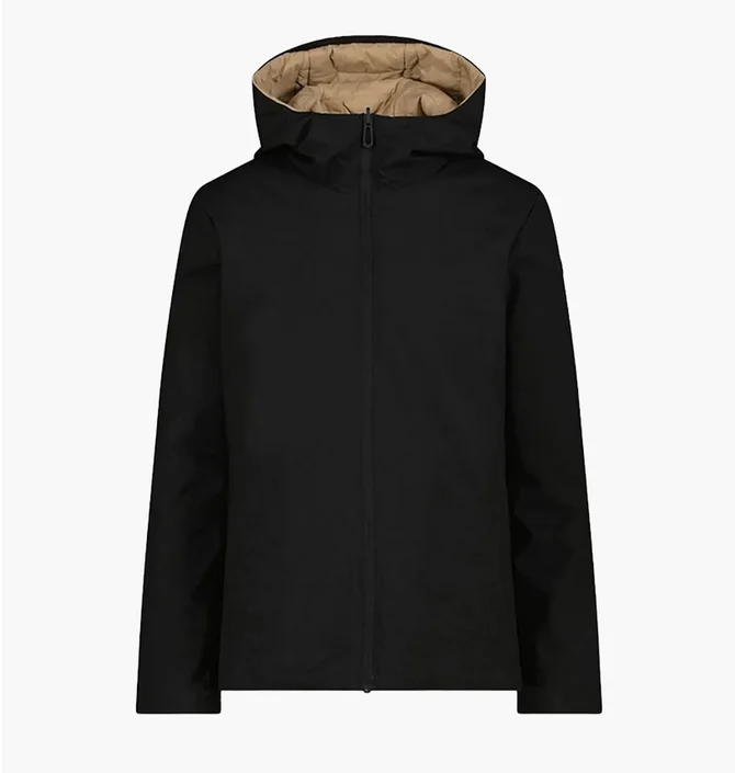 Куртка женская CMP Reverse Fix Hood Feel Black/Beige 35K3586-U901