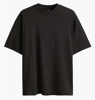 Футболка мужская H&M T-Shirt - Oversized Fit Black 1074658001