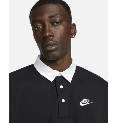 Кофта мужская Nike Club Fleece MenS Brushed-Back Long-Sleeve Polo Black DX0537-010