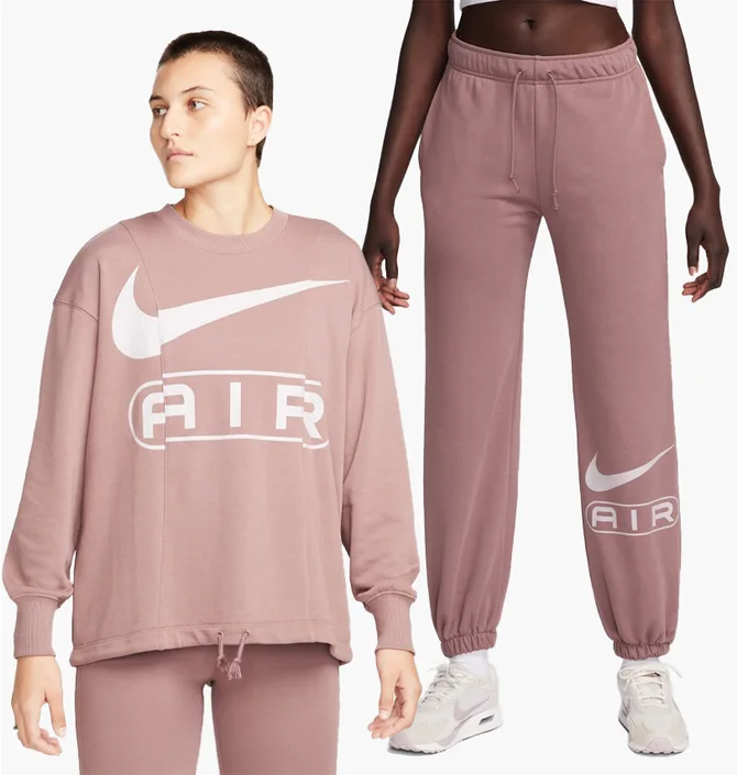 Спортивный костюм женский Nike Nsw Air Oos Flc Crew Bordo FN1897-208__FN1902-208