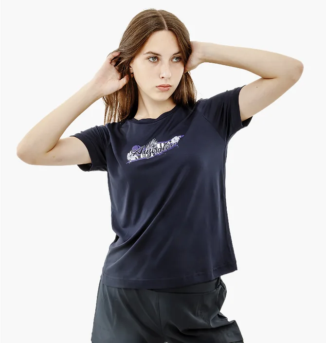 ᐉ Футболка женская AUSTRALIAN Logo Flowers Tee Jersey V Black