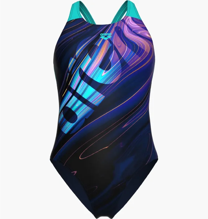 Купальник женский Arena Flow Swimsuit V Back Lb Multi 008935-790