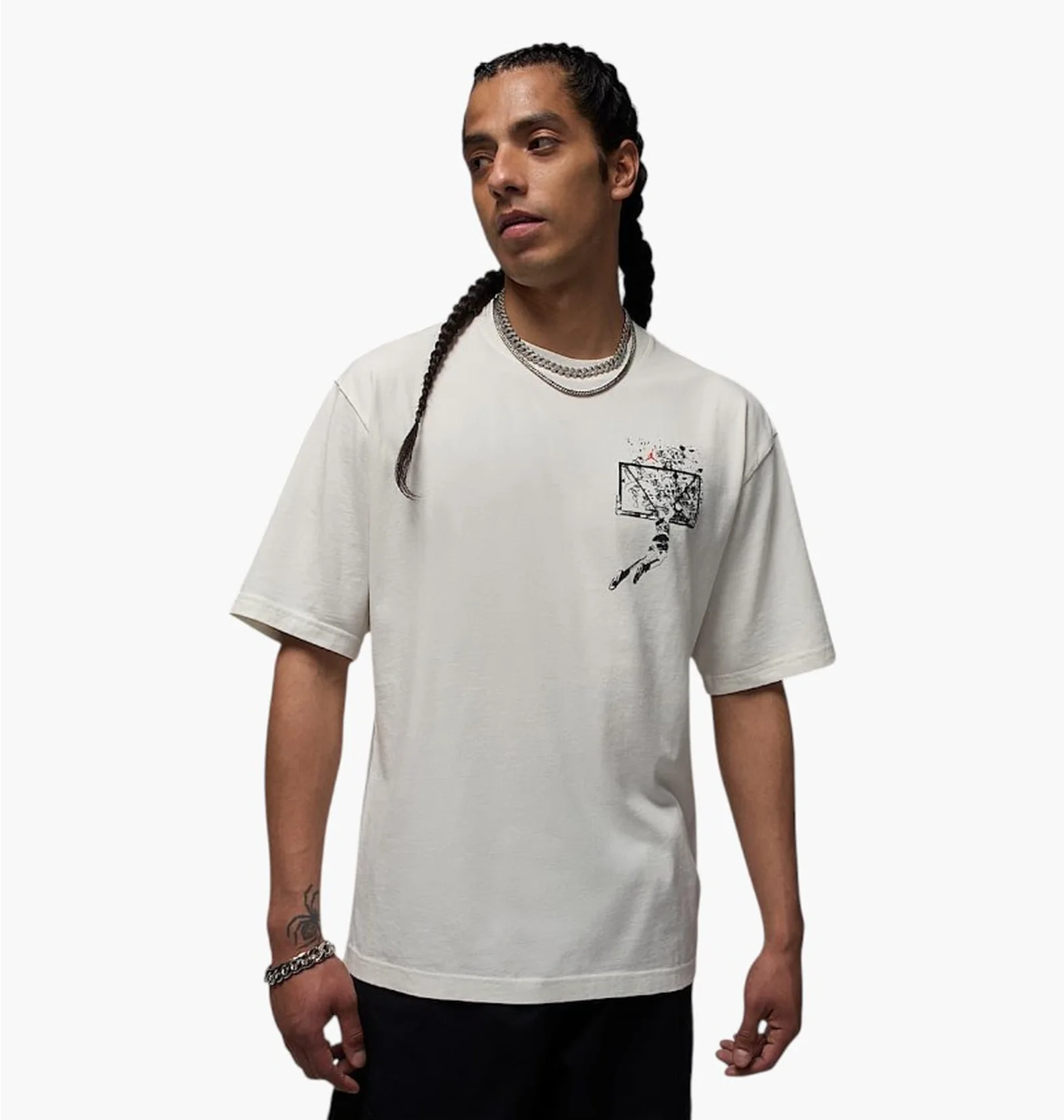 ᐉ Футболка чоловіча Air Jordan Brk Svv Ovsz Gfx Ss Crew White