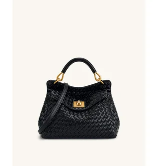Сумка женская JW PEI Lucia Classic Top Handle Woven Bag Black BB2024BG108654JWP