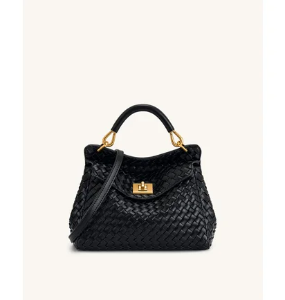 Сумка жіноча JW PEI Lucia Classic Top Handle Woven Bag Black BB2024BG108654JWP