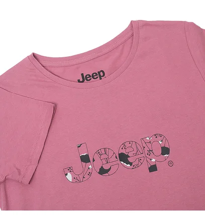 Футболка женская Jeep T-Shirt Botanical Print J22W Pink O102612-P490