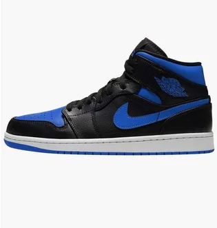 Кроссовки мужские Air Jordan 1 Mid Black/White/Hyper Royal 554724-068