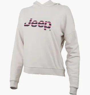 Худи мужское Jeep Hooded Cropped Sweatshirt Striped Print Beige O102609-J863