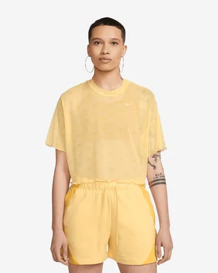Футболка женская Nike Nsw Air Aop Mesh Crop Top Yellow DV8245-795
