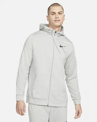 Толстовка чоловіча Nike Dry Men's Dri-FIT Hooded Fitness Full-Zip Grey CZ6376-063