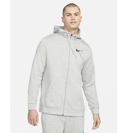 Толстовка чоловіча Nike Dry Men's Dri-FIT Hooded Fitness Full-Zip Grey CZ6376-063
