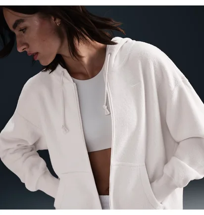 Толстовка женская Nike Phnx Plsh Fz White FZ1267-104