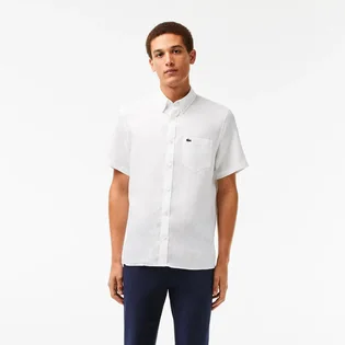 Сорочка чоловіча Lacoste Short Sleeve Linen Shirt White CH5699T001
