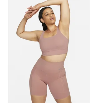 Топ женский Nike Go WomenS Firm-Support High-Waisted 8 Biker Shorts With Pockets Peach DQ5923-618