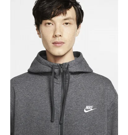 Толстовка чоловіча Nike M Nsw Club Hoodie Fz Bb Grey BV2645-071