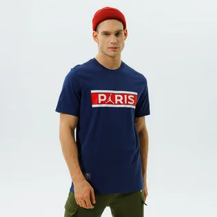 Футболка мужская Air Jordan T-Shirt Paris Saint-Germain Wordmark Blue DB6510-410
